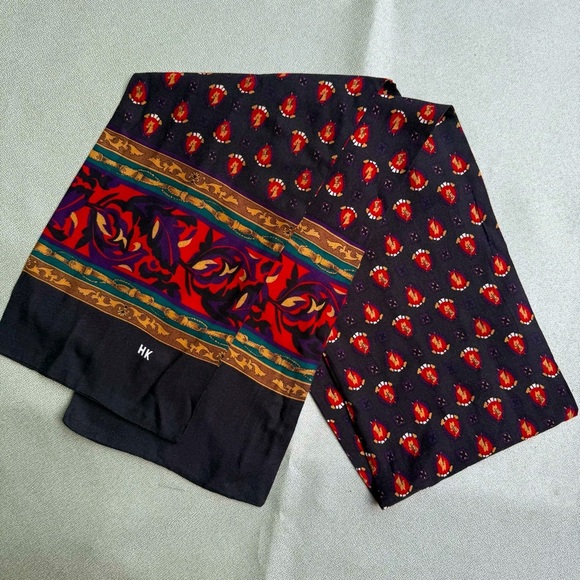 Unbranded HK Cotton Rectangular Black Horses Neck Scarf Tie 8”x 60” - Picture 1 of 3